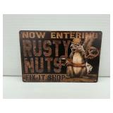 Rusty Nuts Fix It Shop Garage Themed Metal Sign