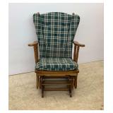 Contemporary Glider Rocker with High Backrest