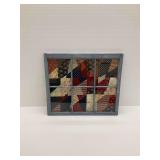 Framed Patriotic Quilt Pattern Wall Decor