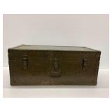 Olive Drab Metal Footlocker with Removable Tray