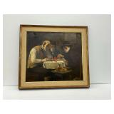 Oil Painting of Men Playing Chess