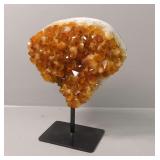 Citrine Crystal Specimen on Metal Stand