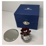 Swarovski Crystal Vase of Red Roses with Mirror