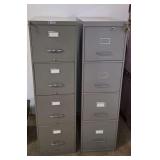 Two 4-Drawer File Cabinets with Keys