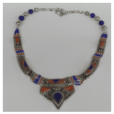 Necklace with Tibetan Silver and Decorative Beads