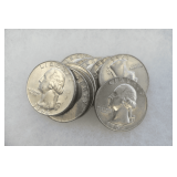 Ten Silver Pre-1965 Washington Quarters