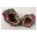Two Dyed Moroccan Geodes
