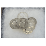 Ten Silver Pre-1965 Washington Quarters