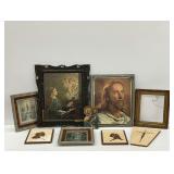 Religious Themed Items Including Framed Prints and Figurines
