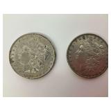 Two Morgan Silver Dollars
