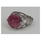 Sterling Silver and Ruby Ring Size 7