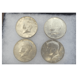 Four 1964 Silver Kennedy Half Dollars