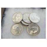 Ten Silver Pre-1965 Washington Quarters