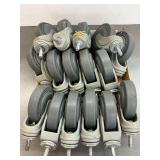 Sixteen MediCaster Gray Swivel Casters