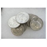 Ten Silver Pre-1965 Washington Quarters