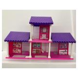Plastic Dollhouse with Furniture and Accessories