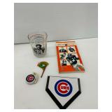 Baseball Memorabilia Including Eugene Emeralds Flag and South Bend Cubs Items