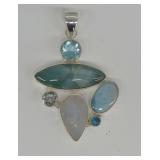 Sterling Silver and Multi-Gemstone Pendant