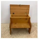 Wooden Step Stool with Storage Compartment