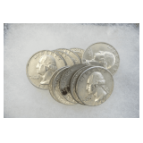 Ten Silver Pre-1965 Washington Quarters