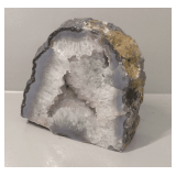 Geode Specimen with Gray and White Quartz Crystals