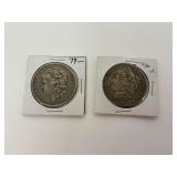 Two Morgan Silver Dollars