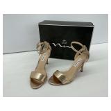 Pair of New Nina Venetia-FY Taupe Reflective SDT Heels, Size 5 1/2M