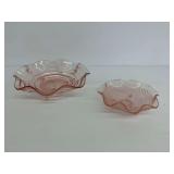 Two Fenton Depression Glass Footed Bowls