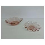 Two Pink Depression Glass Bowls