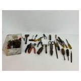 Hand Tools with Various Screwdrivers and Pliers