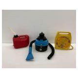 Smartgear Wet/Dry Vacuum, Powermate Cord Reel, and Plastic Gas Can