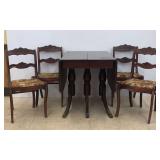 Duncan Phyfe Style Dining Set with Table and Four Chairs