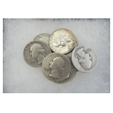 Ten Silver Pre-1965 Washington Quarters