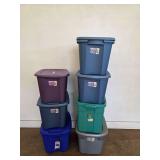 Seven Storage Totes with Lids