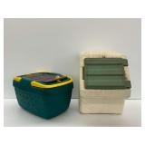 Basket Style Picnic Cooler and Blitz Stack-N-Store Pet Food Storage Container