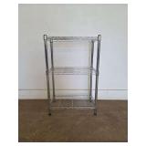 Three Tier Wire and Chrome Shelving Unit