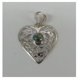 Sterling Silver Spiny Oyster Heart Pendant