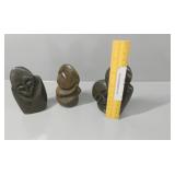 Three Handcarved Stone Figurines