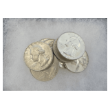 Ten Silver Pre-1965 Washington Quarters