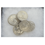 Ten Silver Pre-1965 Washington Quarters