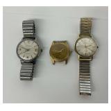 Three Wrist Watches Including Movado and Caravelle