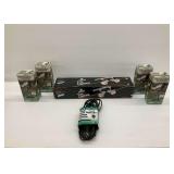Four Malibu Low Voltage Landscape Lights, Low Voltage Outdoor Cable, and Crest Trac Lighting