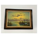 G. Brouwer Ducks Over Water Painting