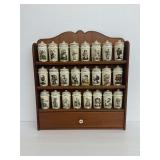 Danbury Mint Hummel Spice Jars Set with Wooden Rack