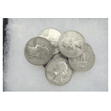 Ten Silver Pre-1965 Washington Quarters