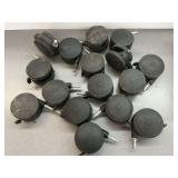 Sixteen Black Casters 4 in. diameter