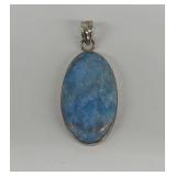 Sterling Silver Pendant with Blue Apatite Gemstone