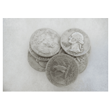 Ten Silver Pre-1965 Washington Quarters