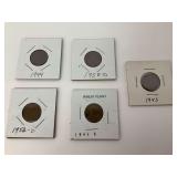 Five Wheat Cents