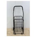 Black Metal Rolling Utility Cart